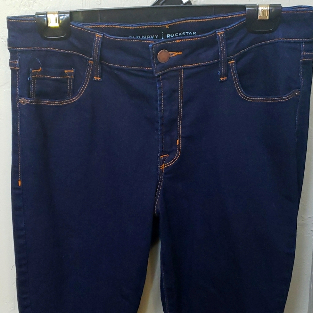 Old Navy Rockstar mid rise jeans dark blue 10reg
